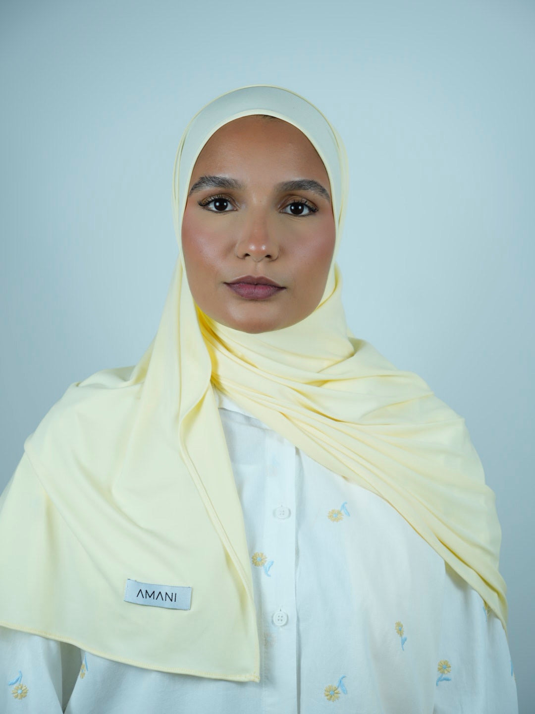 Hijab jersey premium Creamy yellow