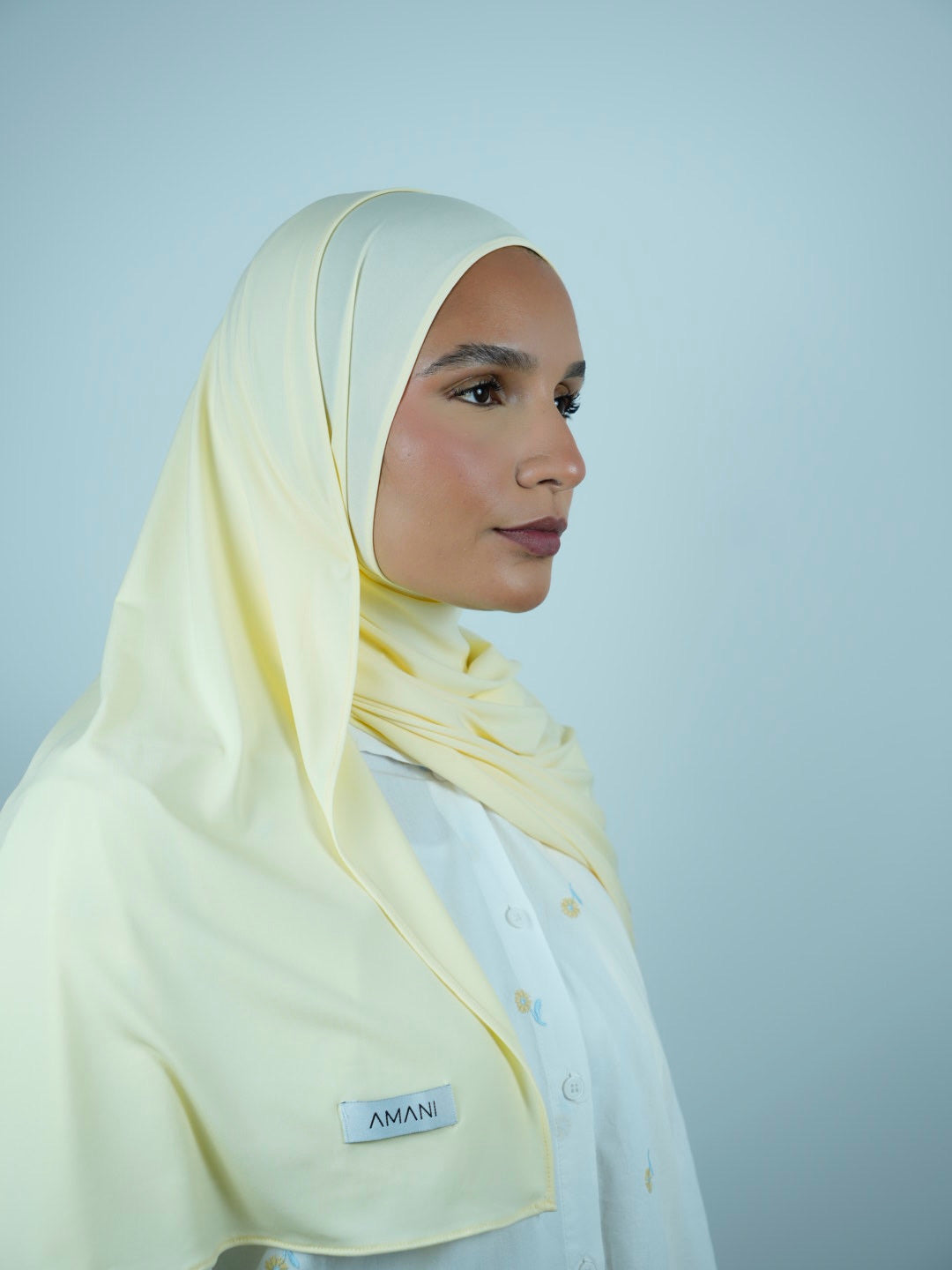 Hijab jersey premium Creamy yellow