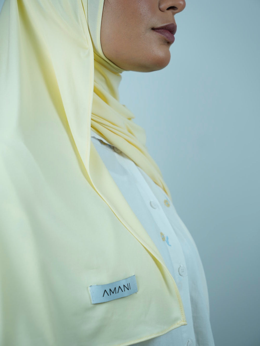 Hijab jersey premium Creamy yellow