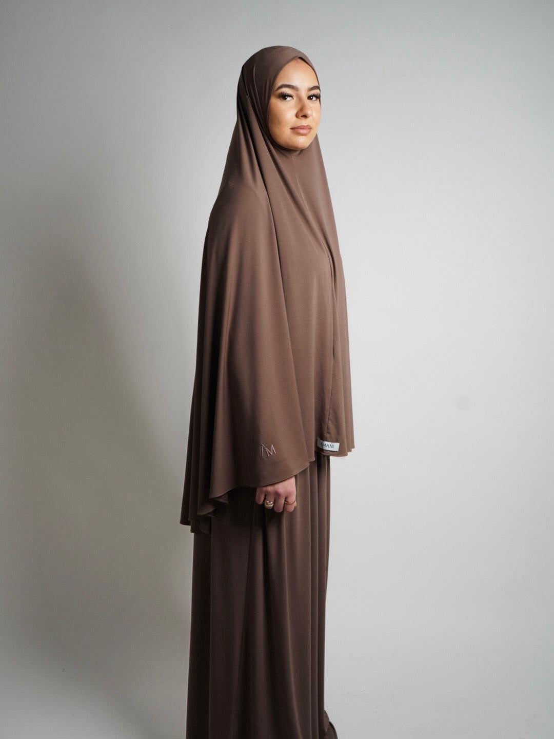 Set khimar et jupe taupe
